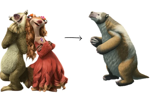 Animais da Era do Gelo 3vettop% Sid E Brooke: Preguiças-gigantes